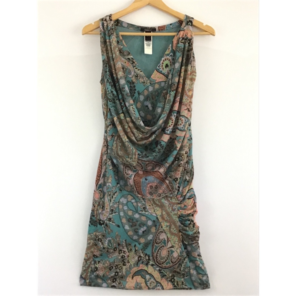 MANGO SUIT PAISLEY PRINT RUCHED SLEEVELESS DRESS - Picture 6 of 8